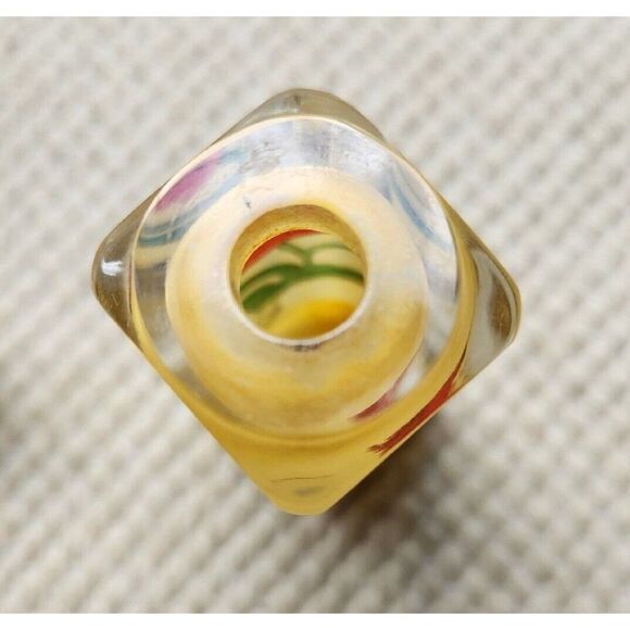 Chinese Glass Interior Hand Painted Snuff Bottle Red Amaryllis Flower with Top - Picture 5 of 6